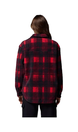 GIACCA CAMICIA IN PILE BENTON SPRINGS NERA E ROSSA